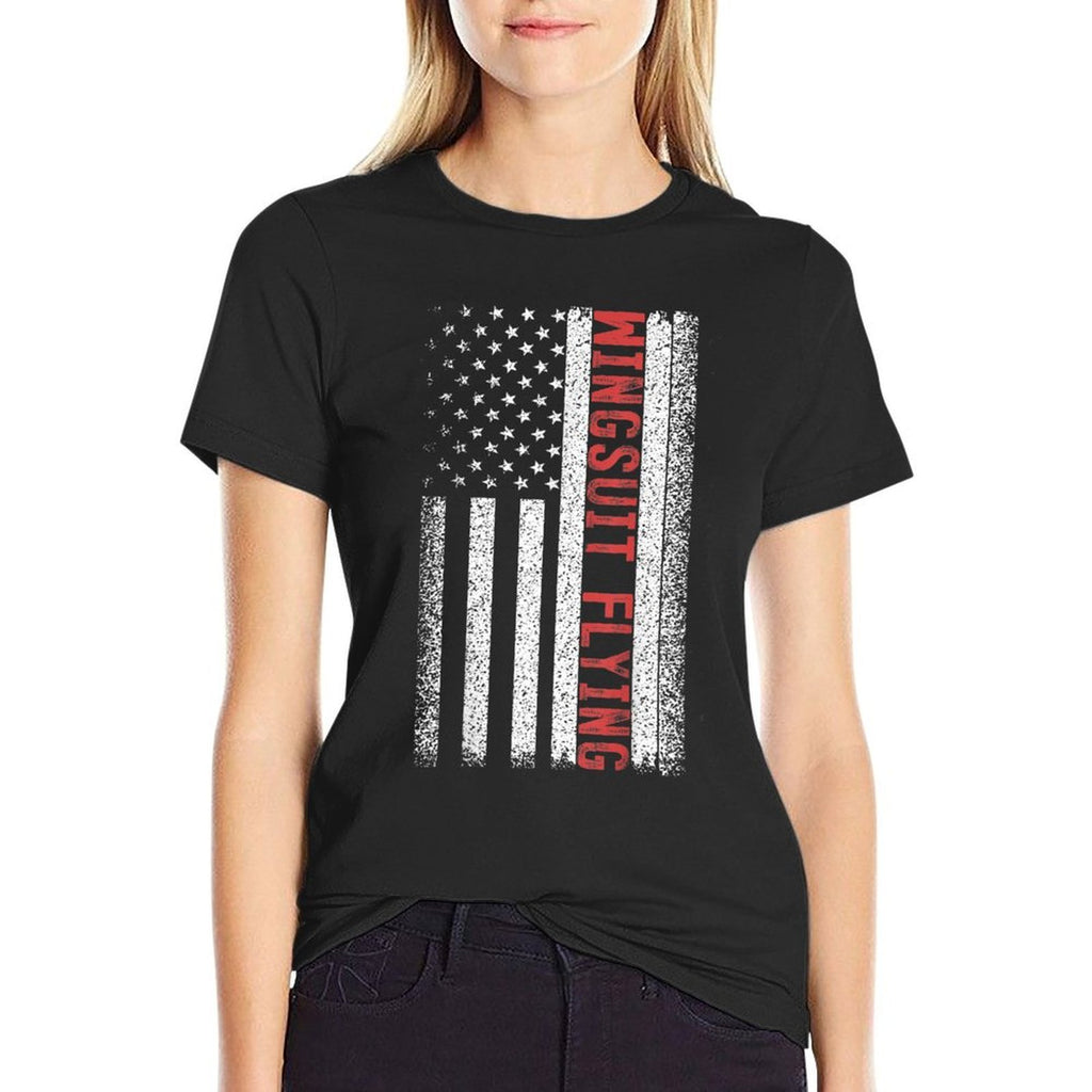 Wingsuit Flying American 4th of July  Polyester Blend T-Shirt