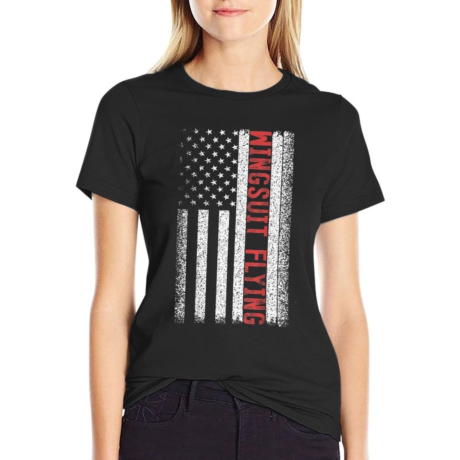 Wingsuit Flying American 4th of July  Polyester Blend T-Shirt