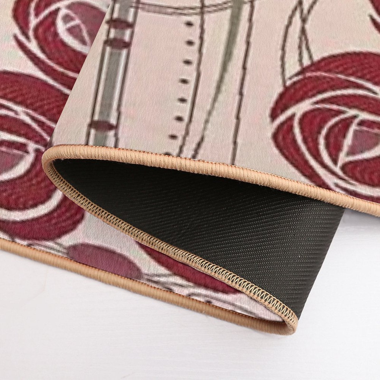 Charles Rennie Mackintosh Roses,Mackintosh Abstract Rose  Non-Slip Bath Mat