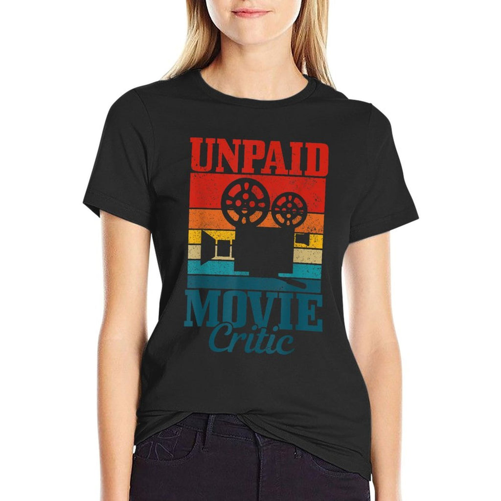 Unpaid Movie Critic Vintage Film Camera Filmmaker Funny Gift  Slim-fit Cut T-Shirt