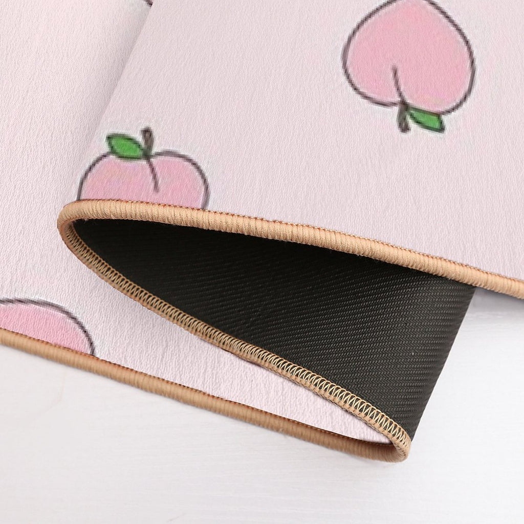 Peach Pattern on Light Pink  Stain-Proof Bath Mat
