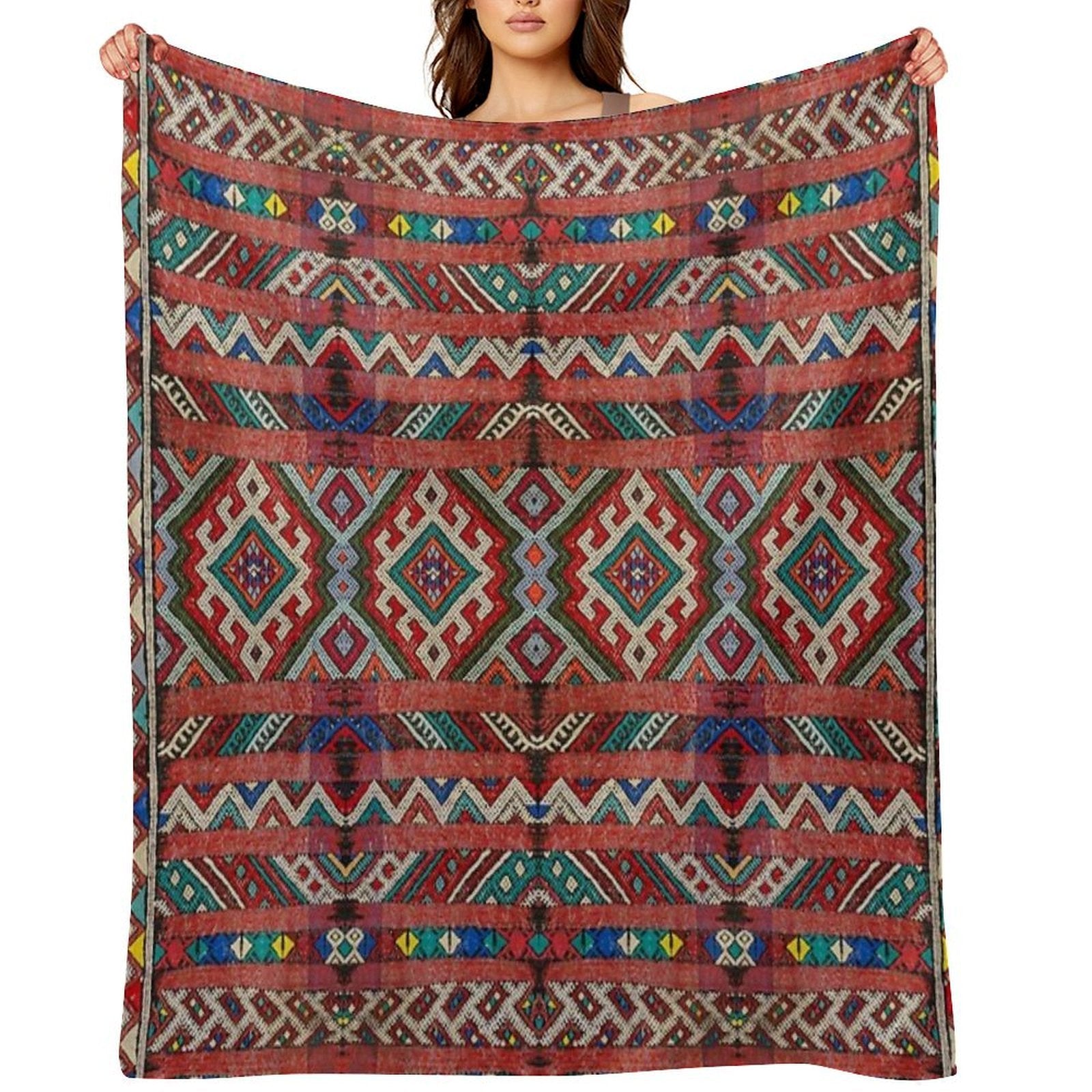 Heritage Moroccan Design Multi-functional Throw Blanket