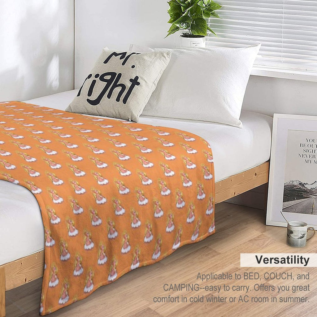 Cute Fire Dragon Whimsical Fantasy Art Sustainable Throw Blanket