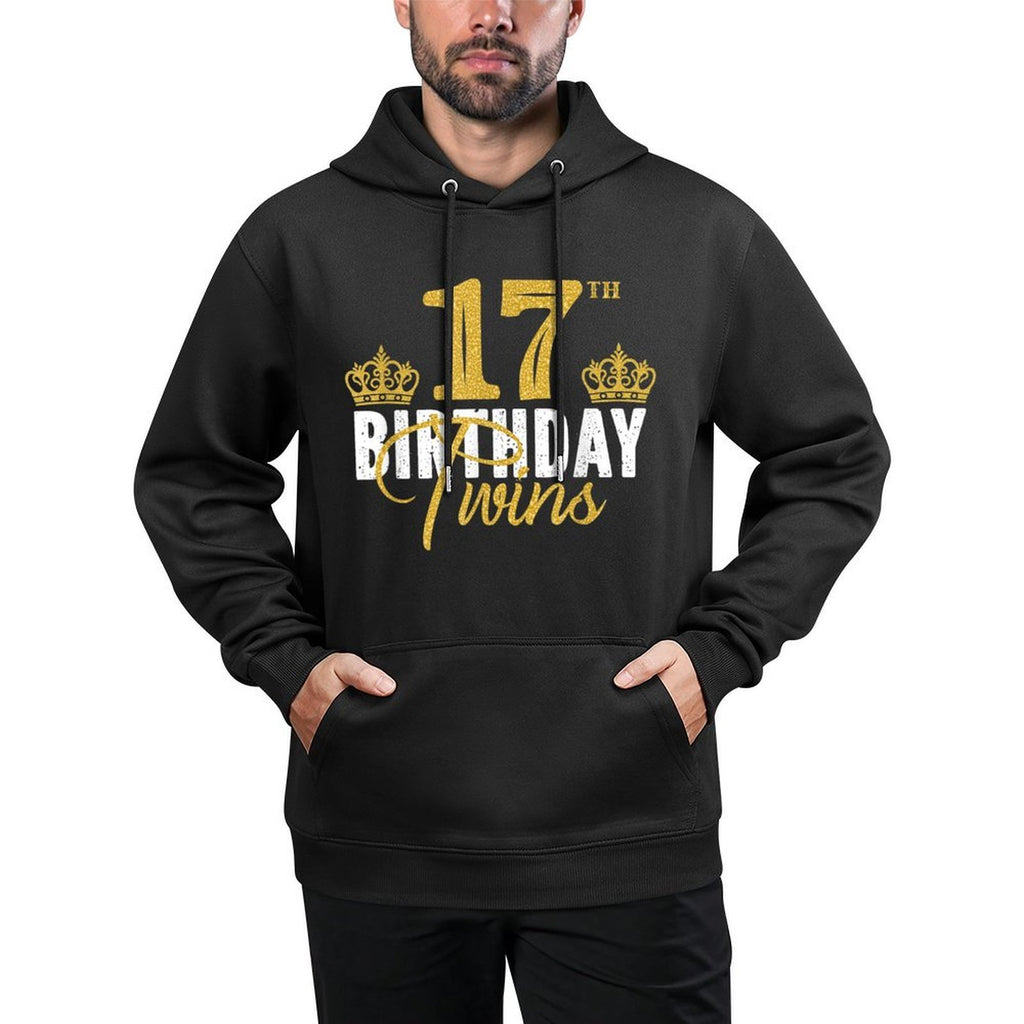 17th Birthday Twins 17 Years Old Party Idea For Boy And Girl Kangaroo Pocket Hoodie
