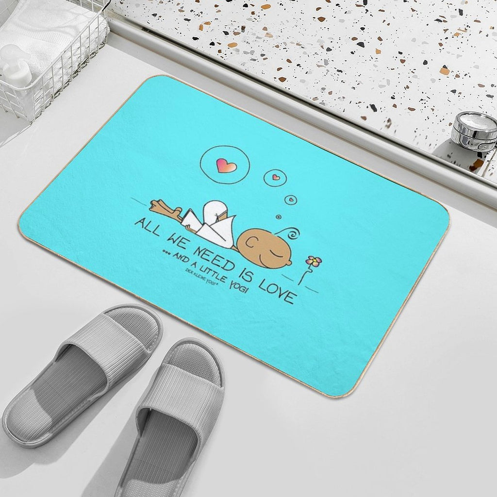 All We Need Is Love And A Litte Yogi  Versatile Bath Mat