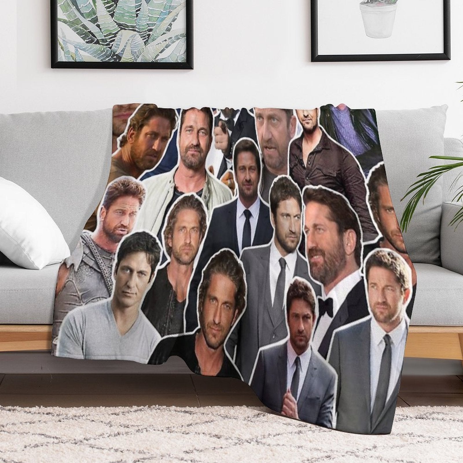 Gerard Butler Photo Collage Lightweight Throw Blanket