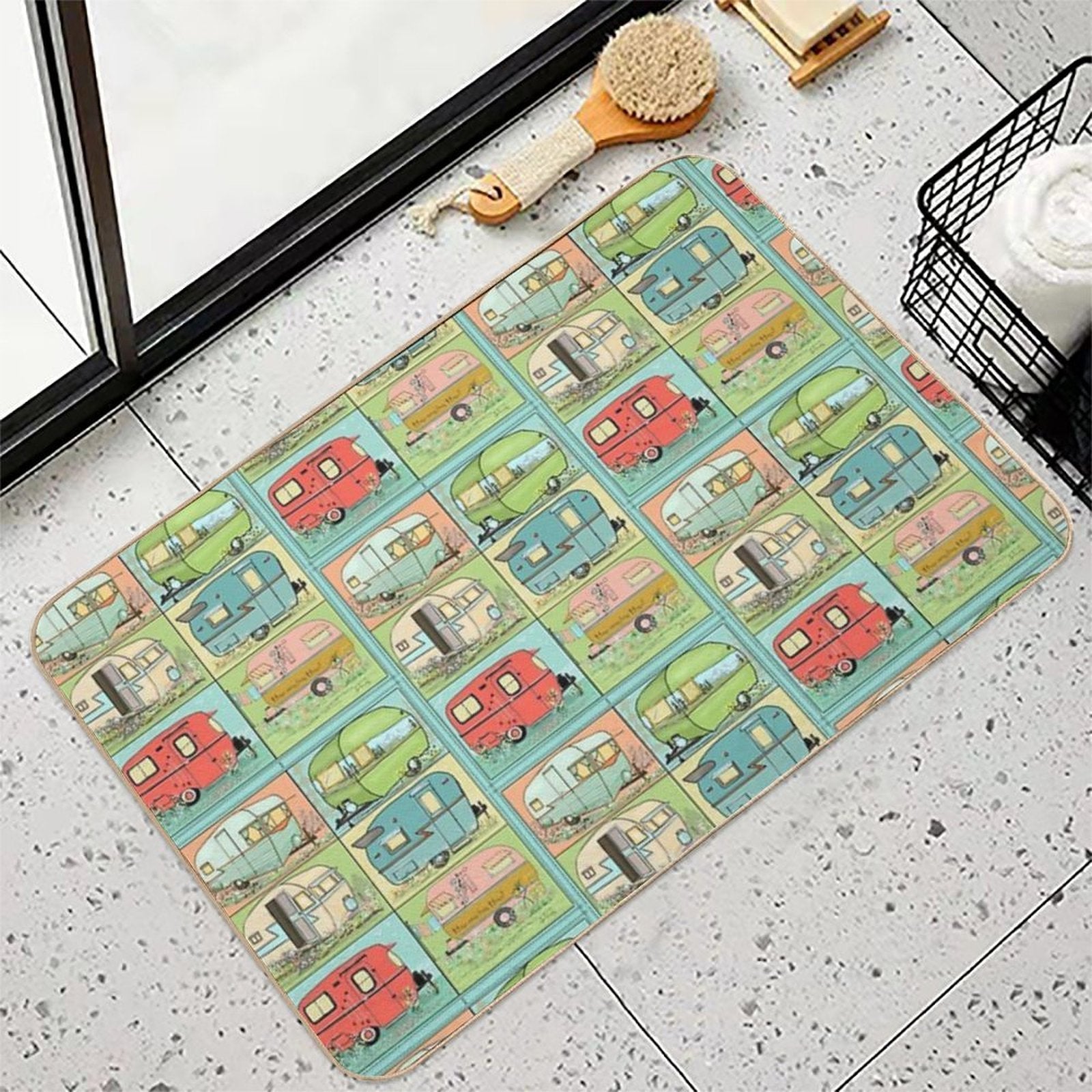 Camping Glamping in Vintage Trailers!  Toxin-Free Bath Mat