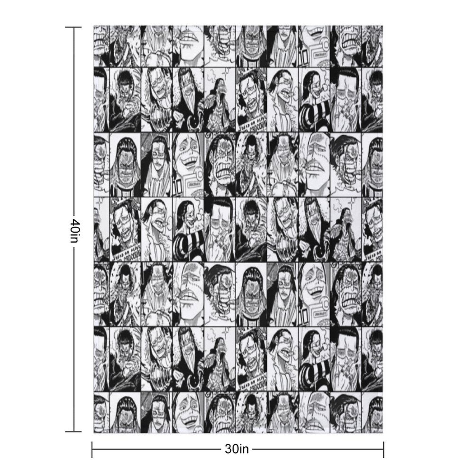 Crocodile  - One Piece Manga Panel Collage Versatility Throw Blanket