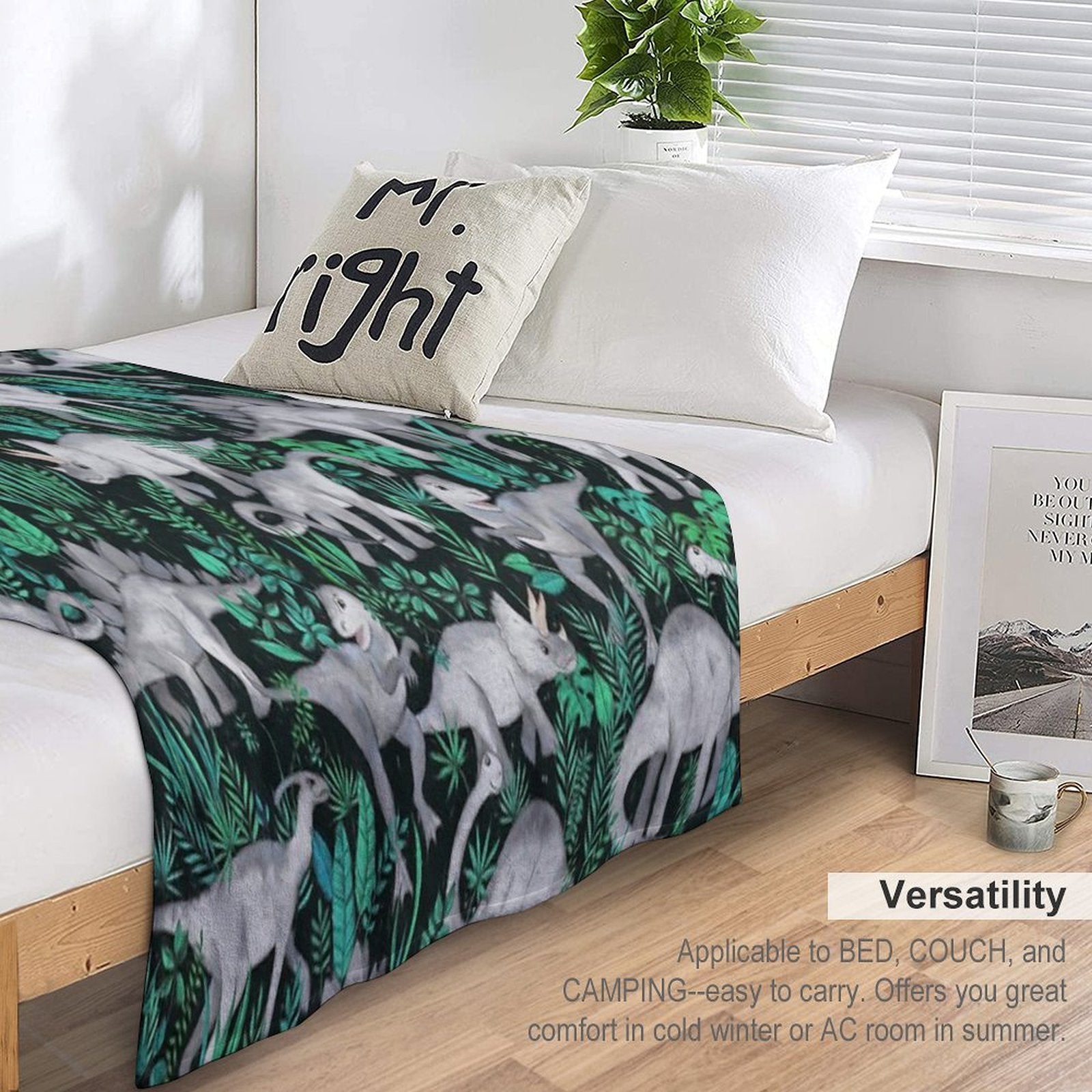 Dinosaur Jungle Sustainable Throw Blanket