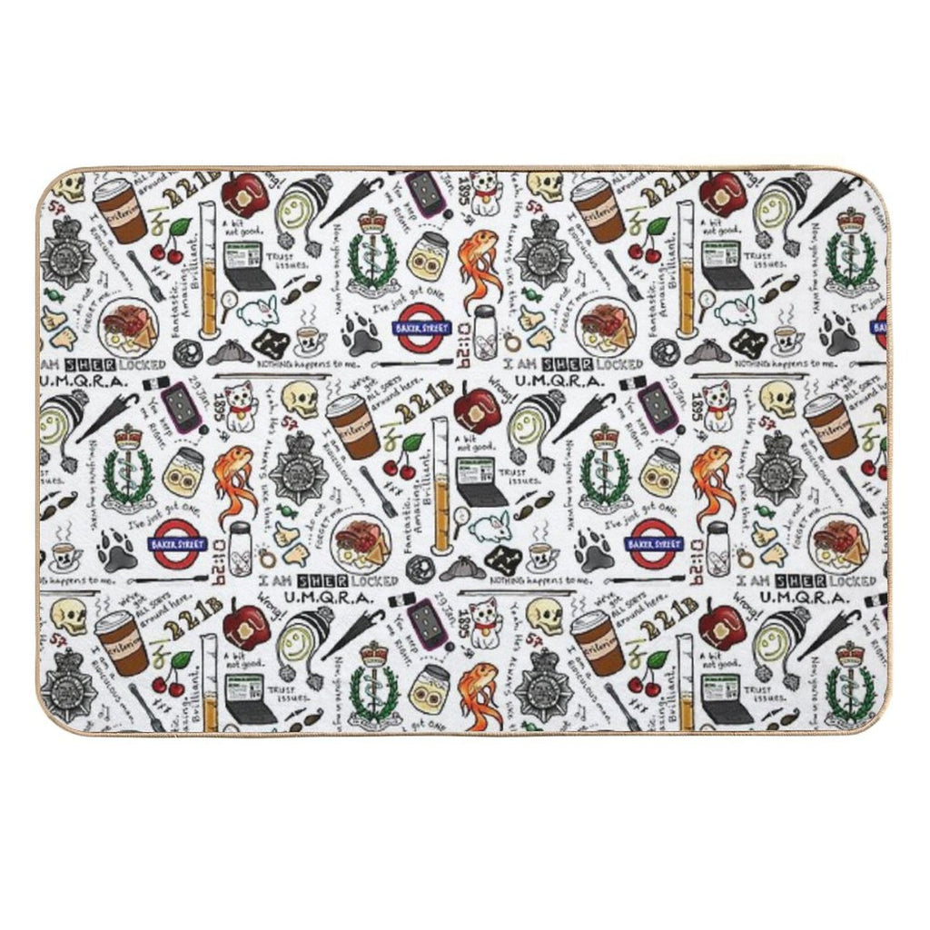 Sherlock Collage (color)  Repositionable Bath Mat
