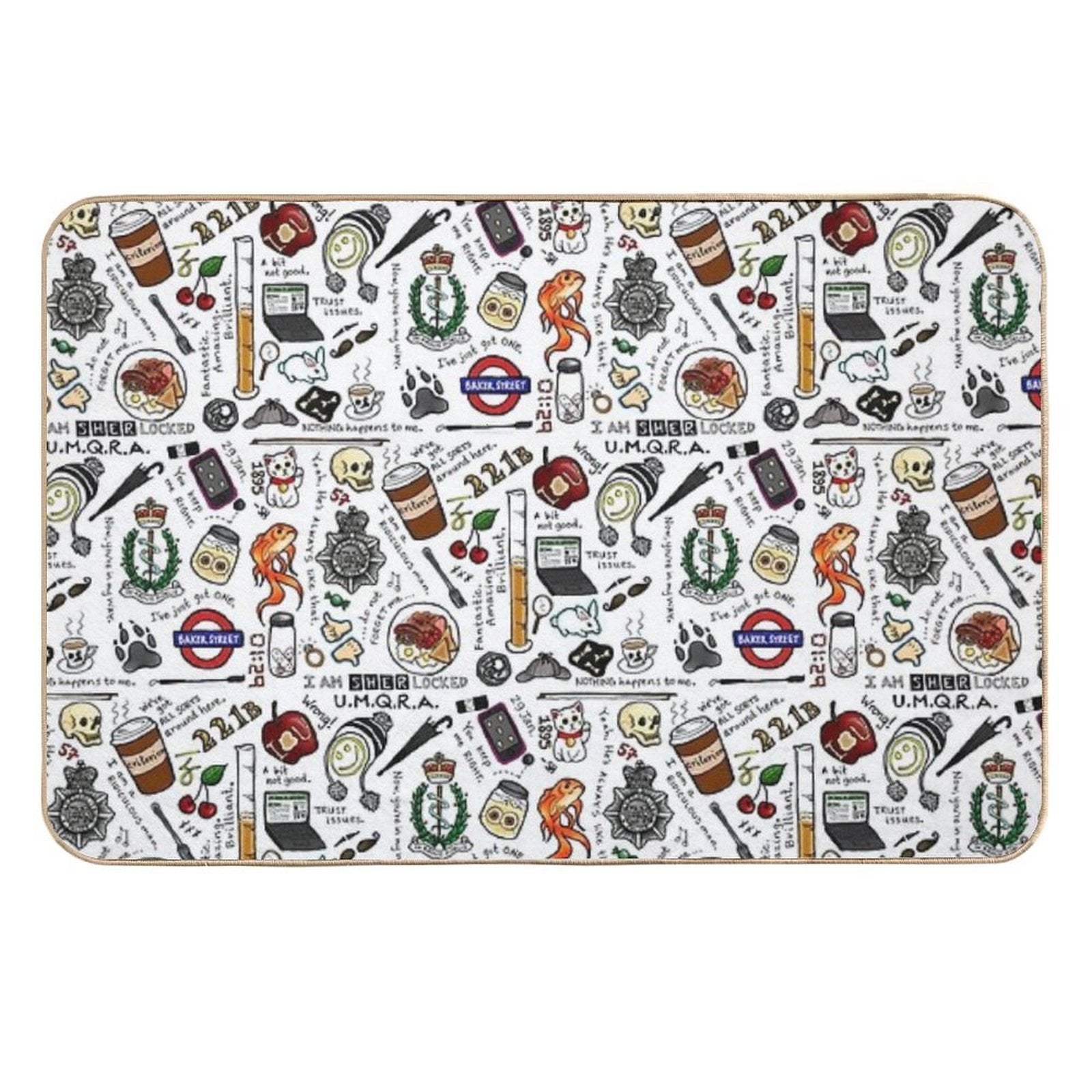 Sherlock Collage (color)  Repositionable Bath Mat