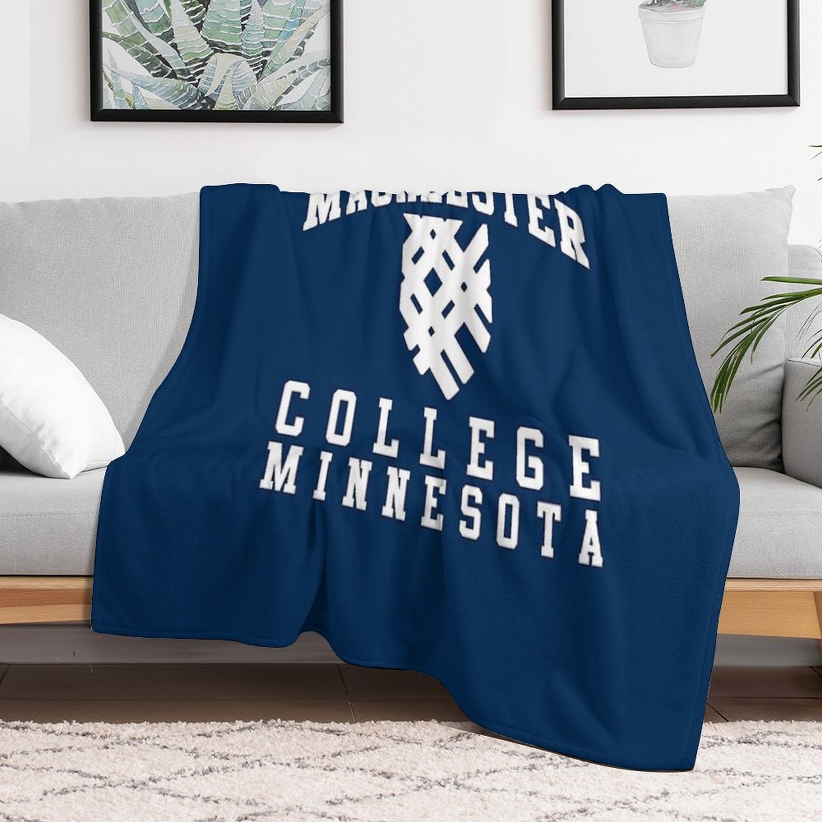 Vintage Macalester College Minessota Compact Throw Blanket