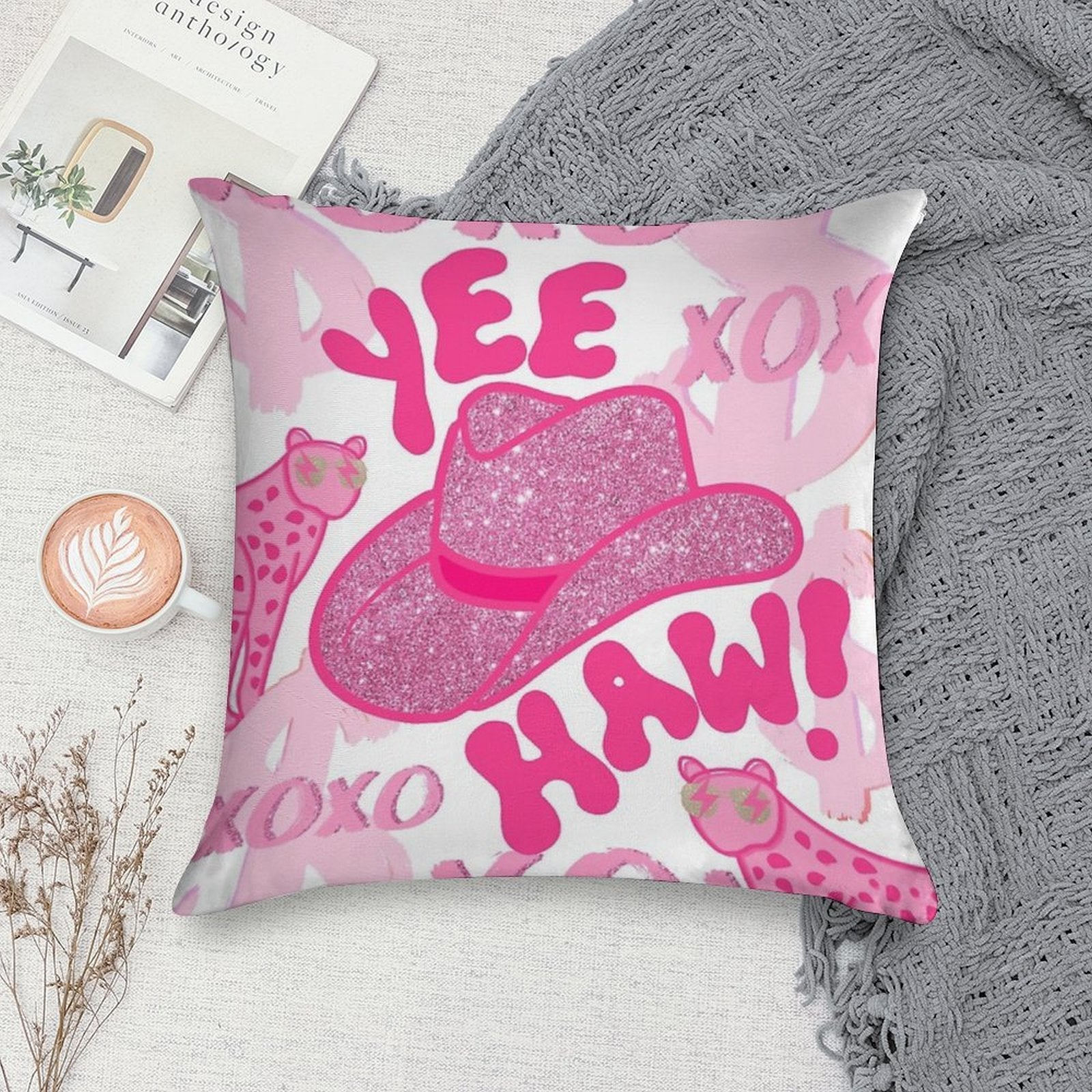 YEEHAW! Soft Ultra-Soft Texture Throw Pillow