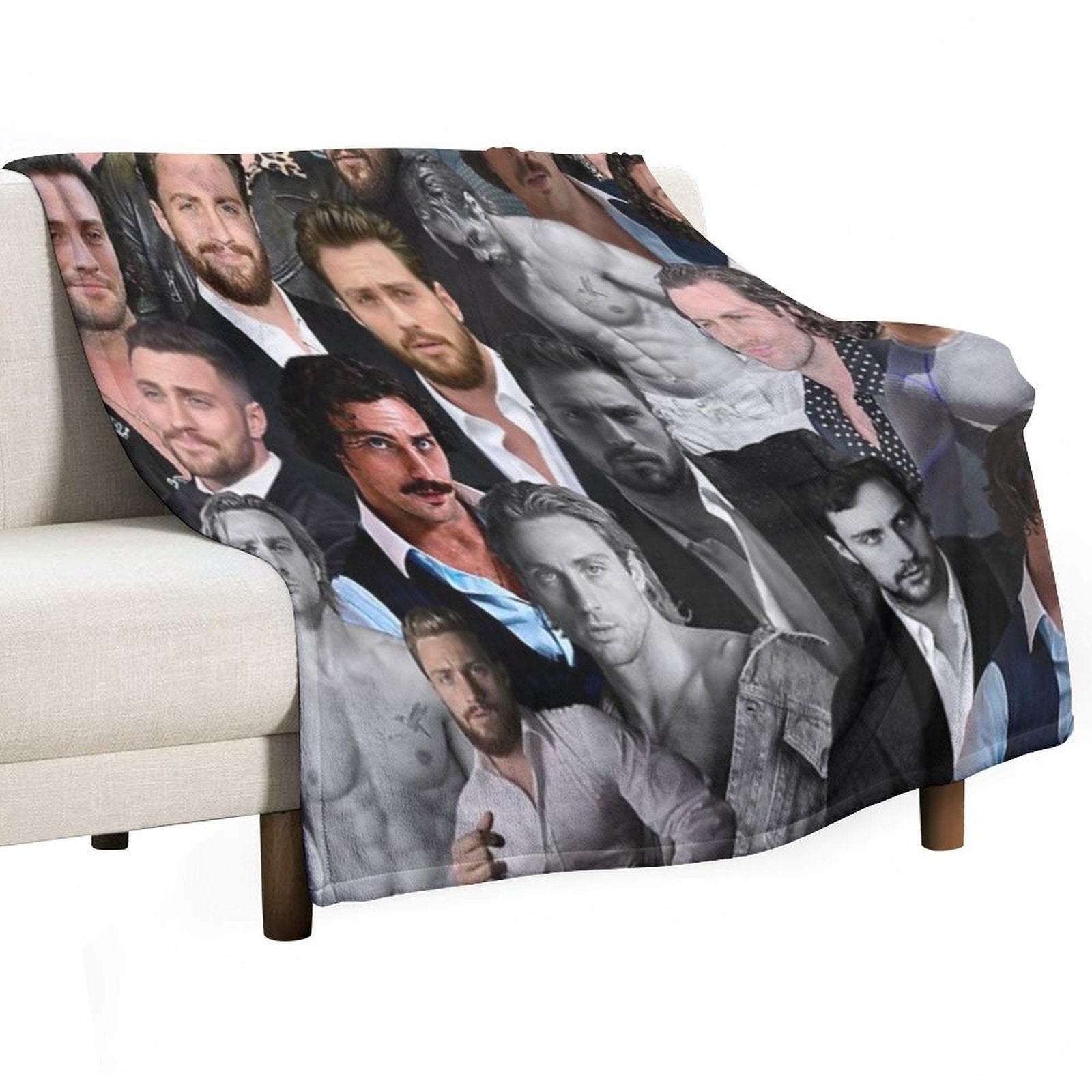 Aaron-taylor Johnson Photo Collage Plush Throw Blanket