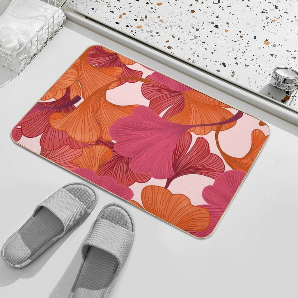 Autumn Ginkgo Leaves  Eco-Friendly Bath Mat