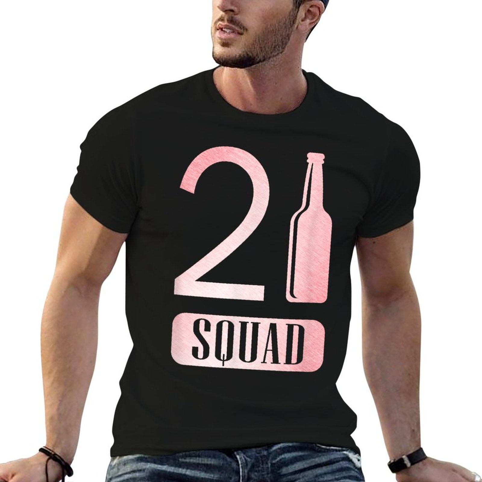 21st Squad Pink Birthday Funny Gift T  Fade-proof Color T-Shirt