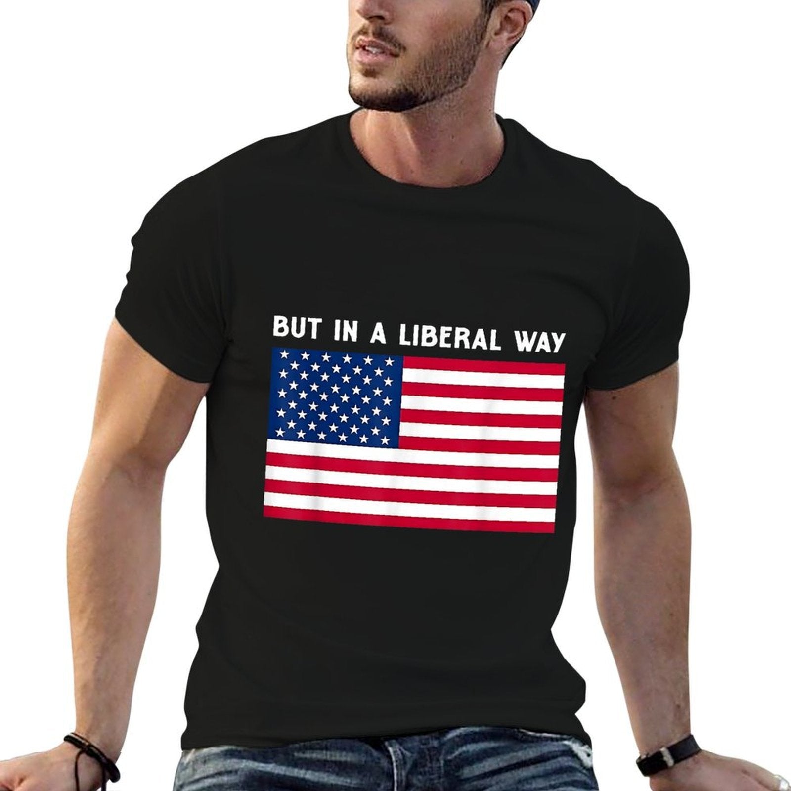 USA But in A Liberal Way 4th of July Feminist Womens Rights  Tagless Design T-Shirt