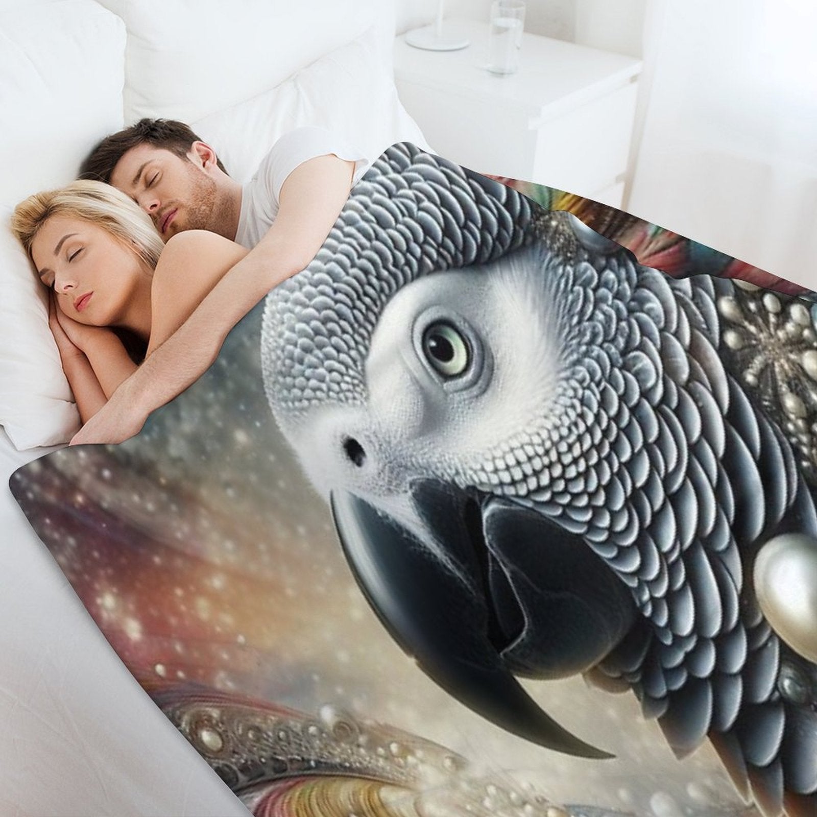 African Gray Parrot Shrink-resistant Throw Blanket
