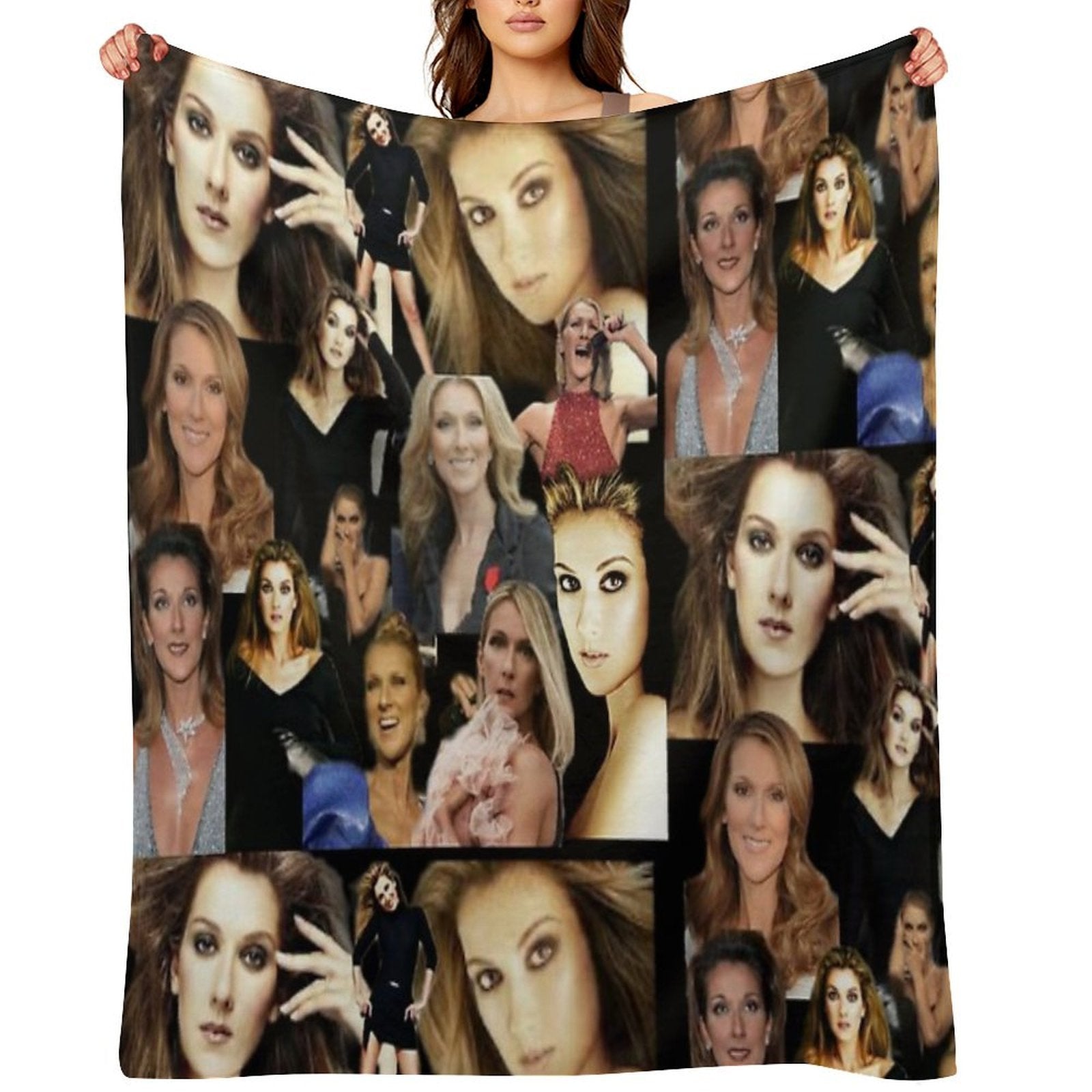 Celine Dion Collage Lightweight Throw Blanket