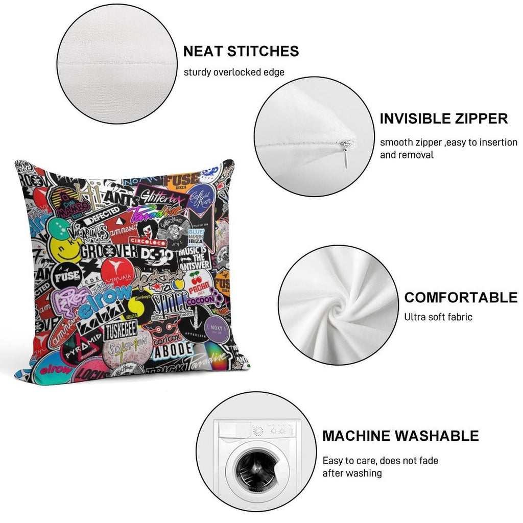 IBIZA CLUBS POSTER - 2022 EIVISSA Soft Multiple Sizes Throw Pillow