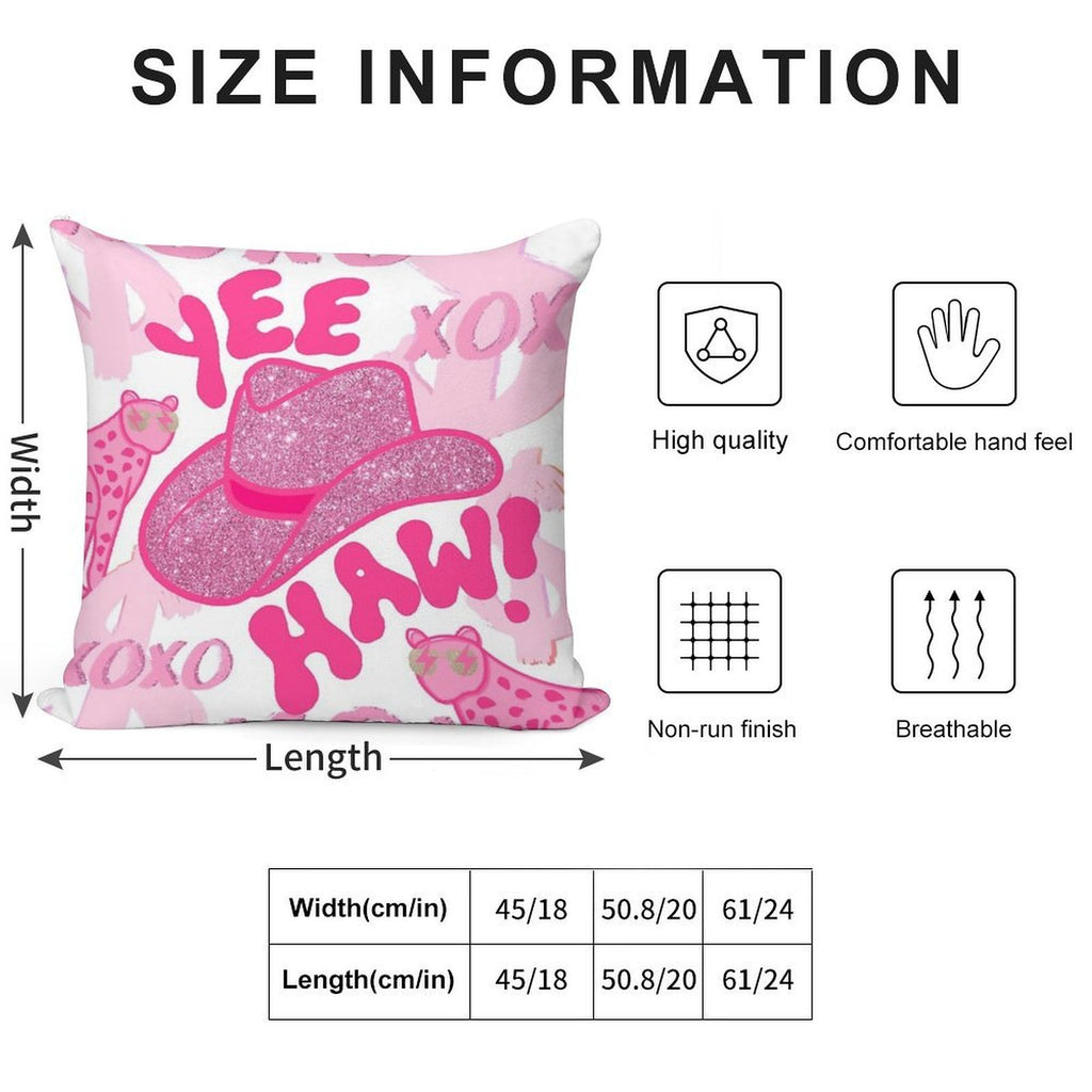 YEEHAW! Soft Ultra-Soft Texture Throw Pillow