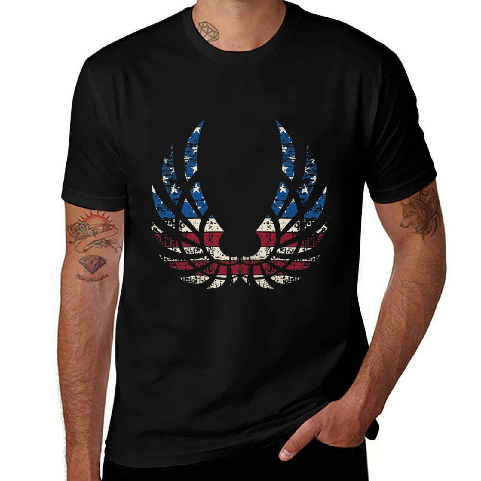 American Flag Angel Wings, 4th Of July  Odor-resistant T-Shirt