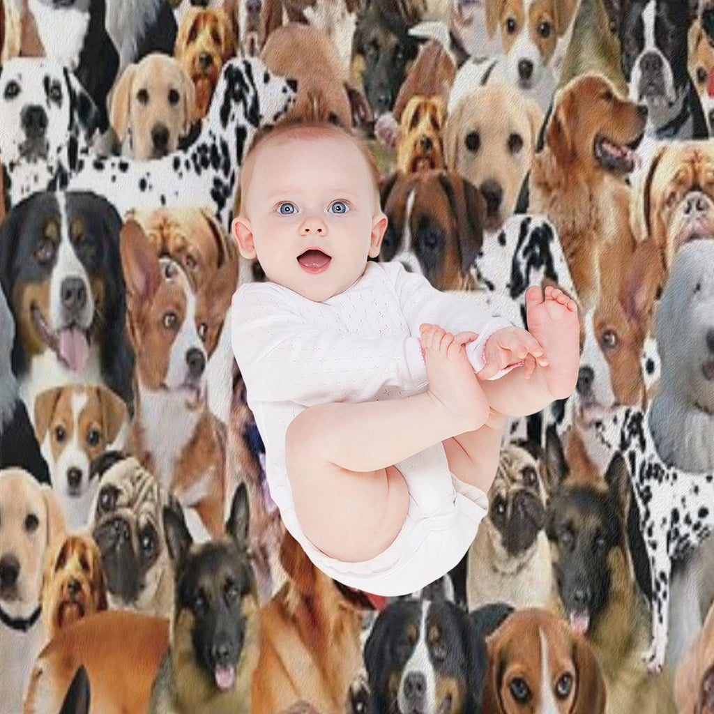 Dogs All Over Different Breed Dog Montage Design Durable Throw Blanket