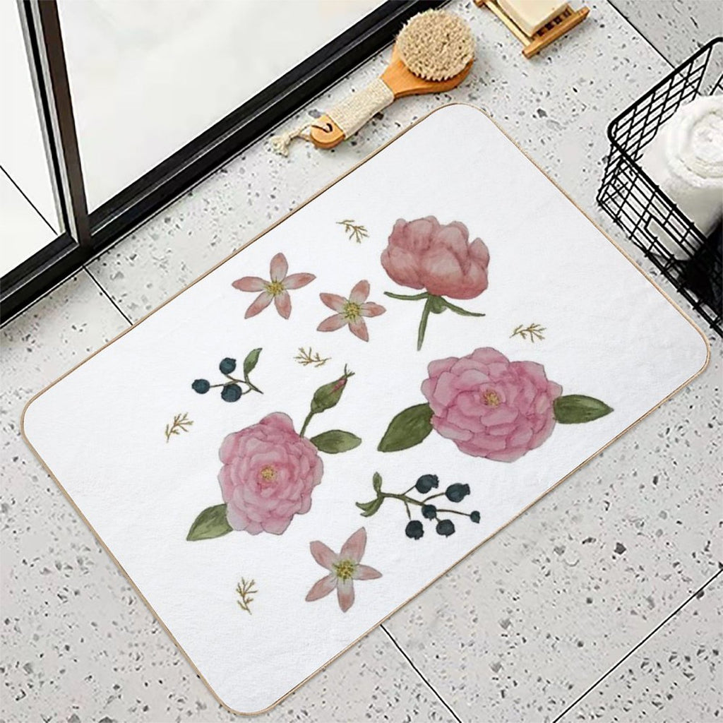 Evie's Flowers  Non-Slip Bath Mat