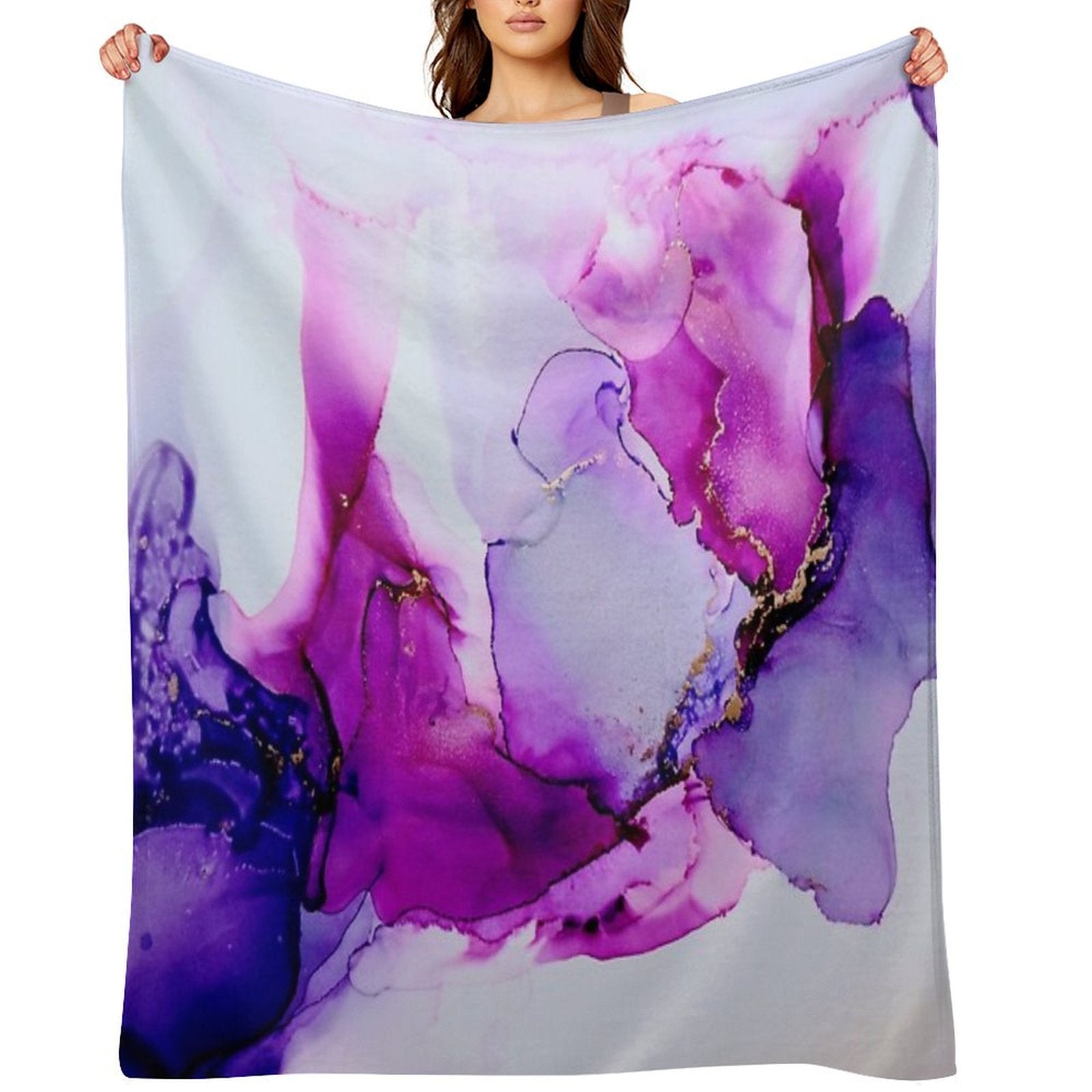 Purple Ink II Velvety-soft Throw Blanket
