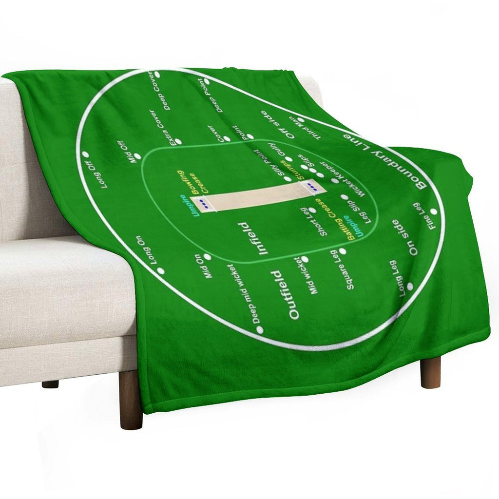 Cricket Pitch Layout Machine-washable Throw Blanket