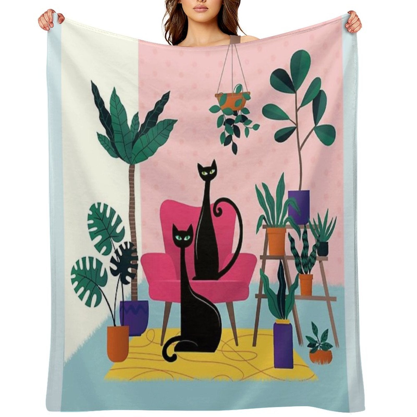 Sleek Black Cats Rule In This Urban Jungle All-season Throw Blanket