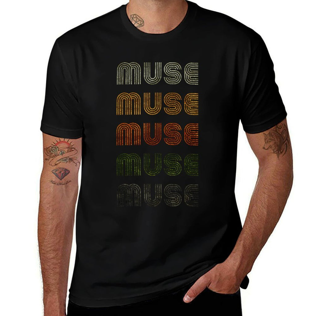 Love Heart Muse Grunge Vintage Style Black Muse  Moisture-wicking T-Shirt