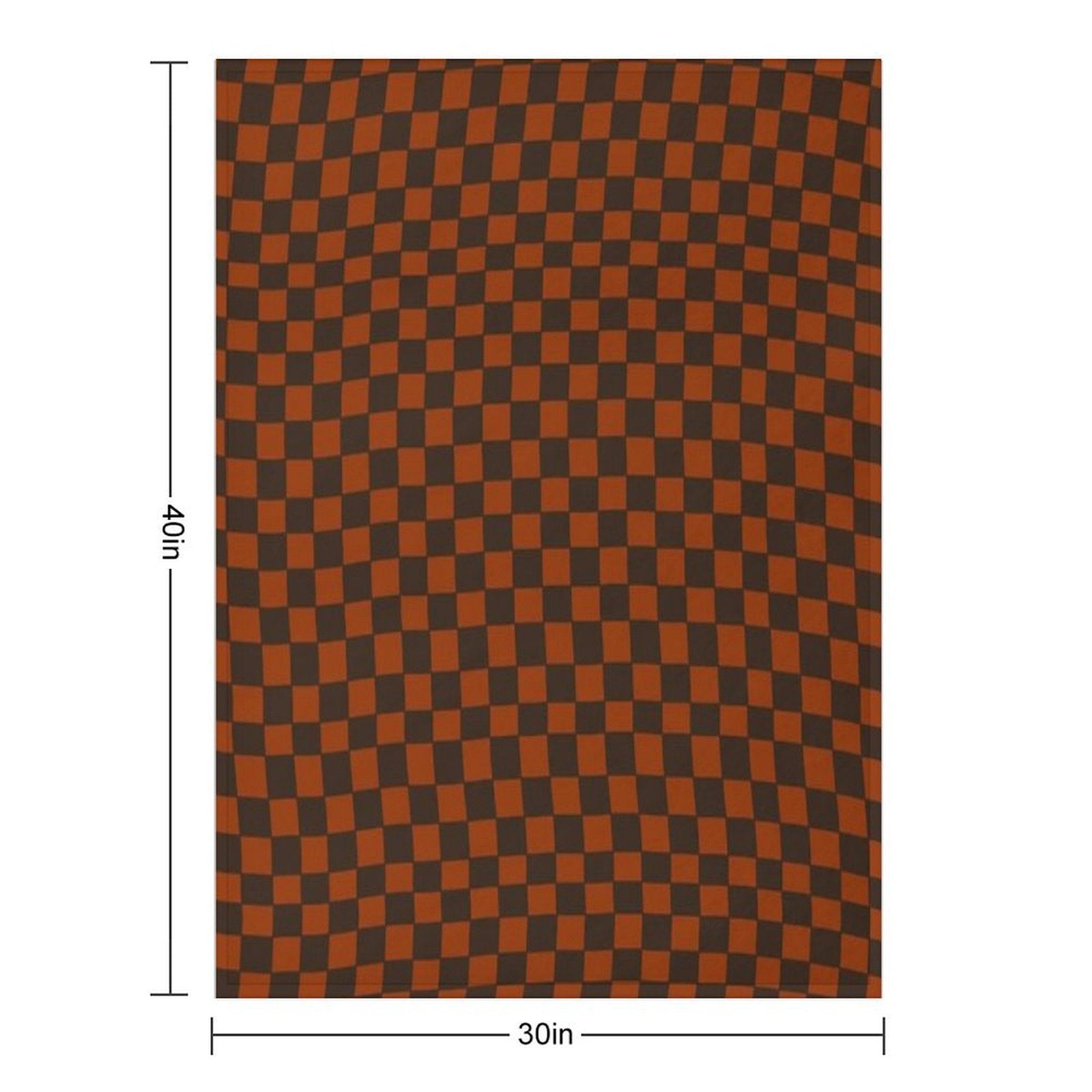 Brown And Orange Distorted Warped Checkerboard Pattern III Compact Throw Blanket