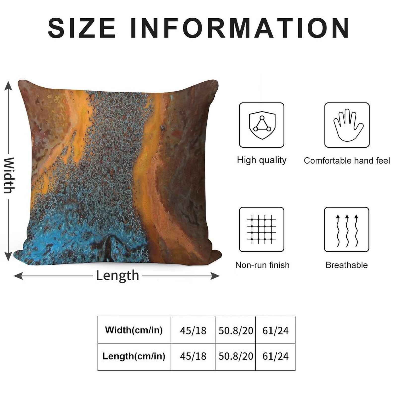 Copper Blue Waves Soft Style Accent Throw Pillow