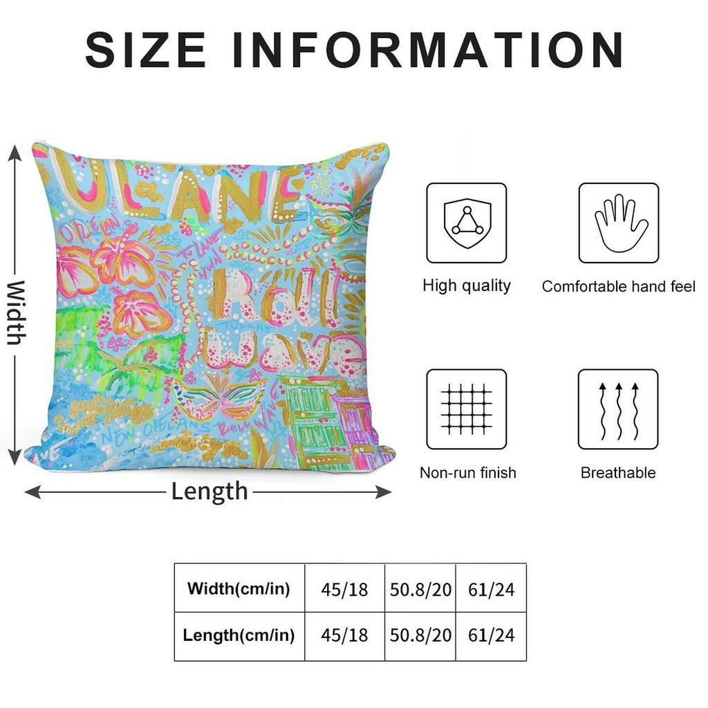Tulane Collage Soft Fade-Resistant Throw Pillow