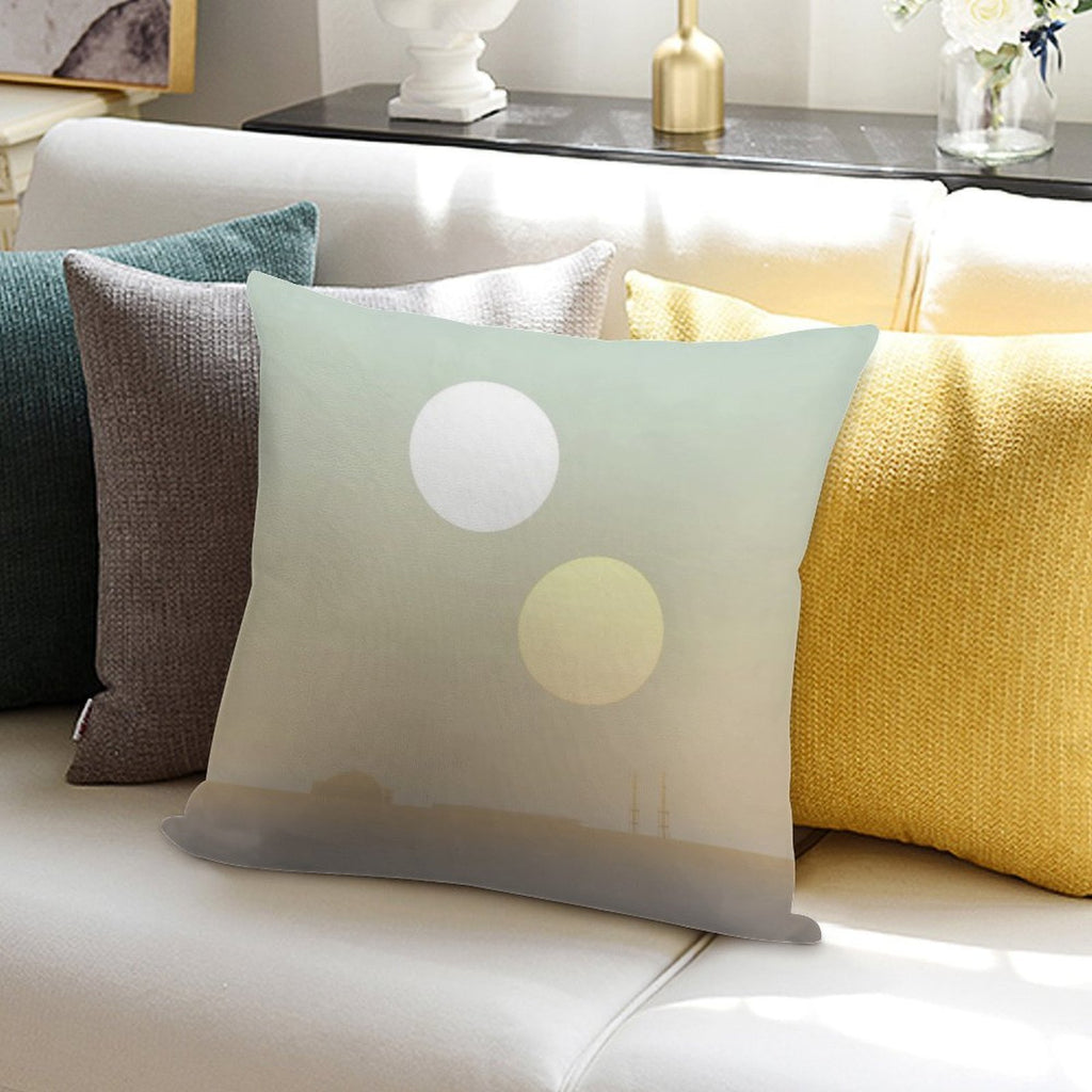 Two Suns Soft Short Plush Fabric Throw Pillow