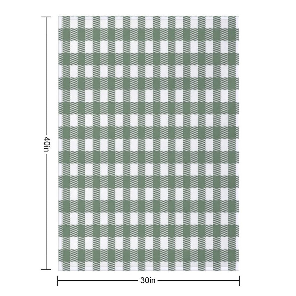 Plaid (sage Greenwhite) Travel-friendly Throw Blanket