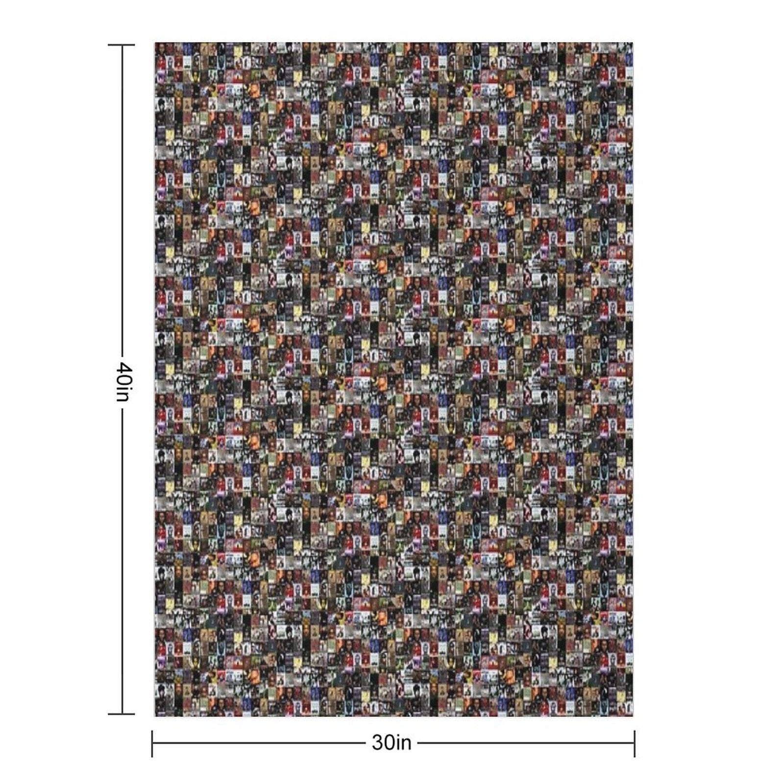 Music Cover Montage Hip Hop Shrink-resistant Throw Blanket