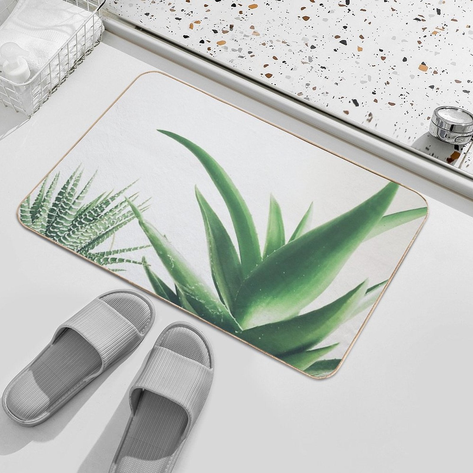 Succulents  Stain-Proof Bath Mat