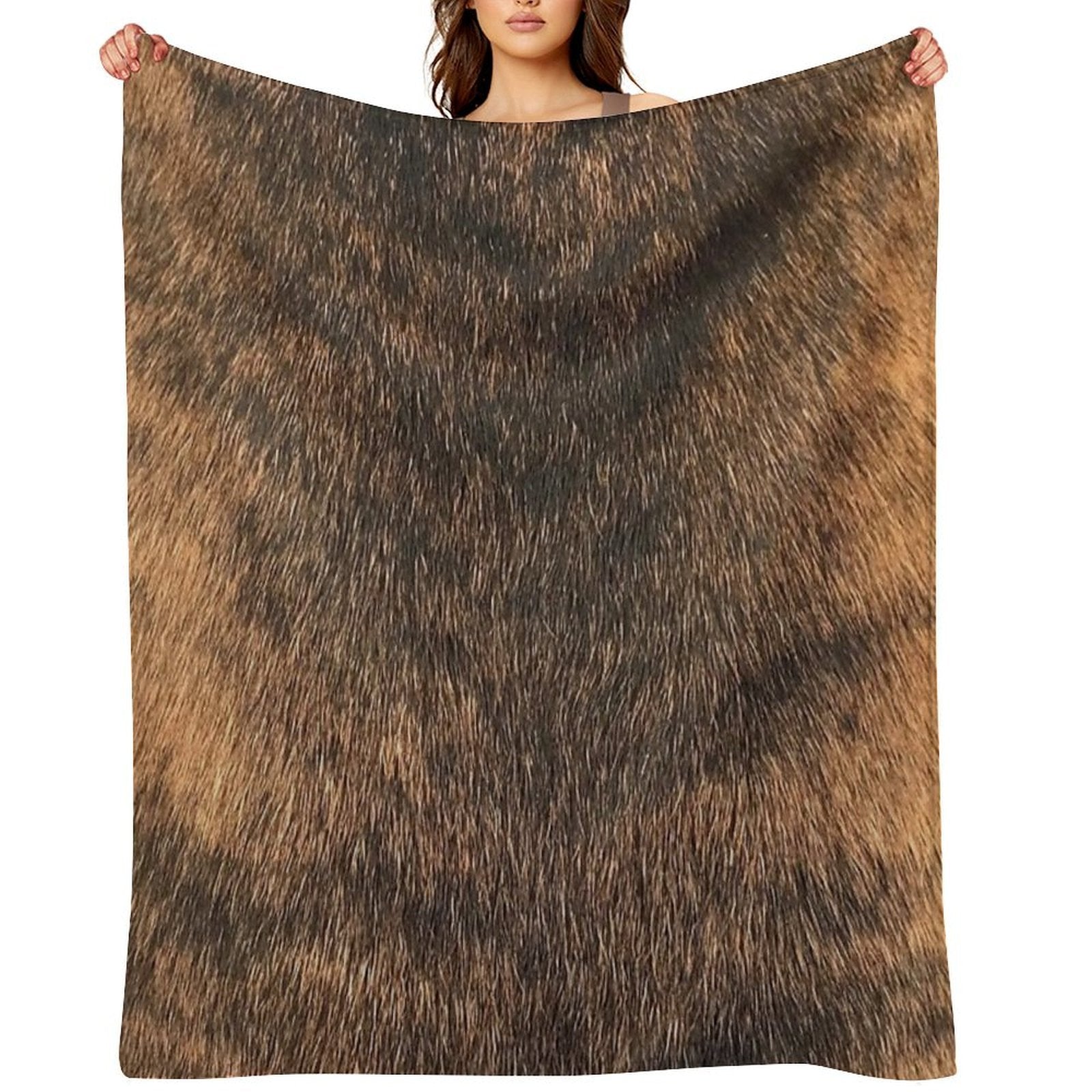 Brindle Animal Print, Brown Brindle Dog Easy Care Throw Blanket