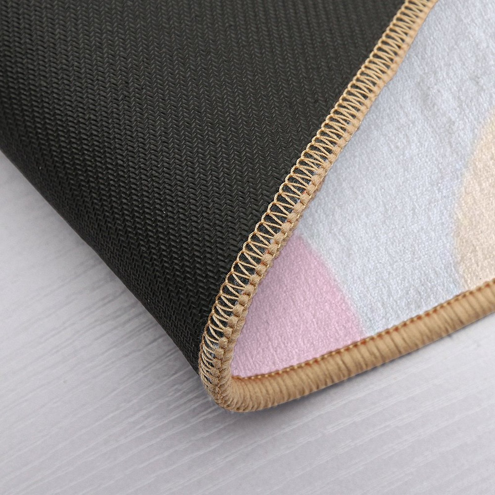 Minimalist Abstract Pastels Geometric Rounded Fun Shapes Tapestry  Non-Slip Bath Mat