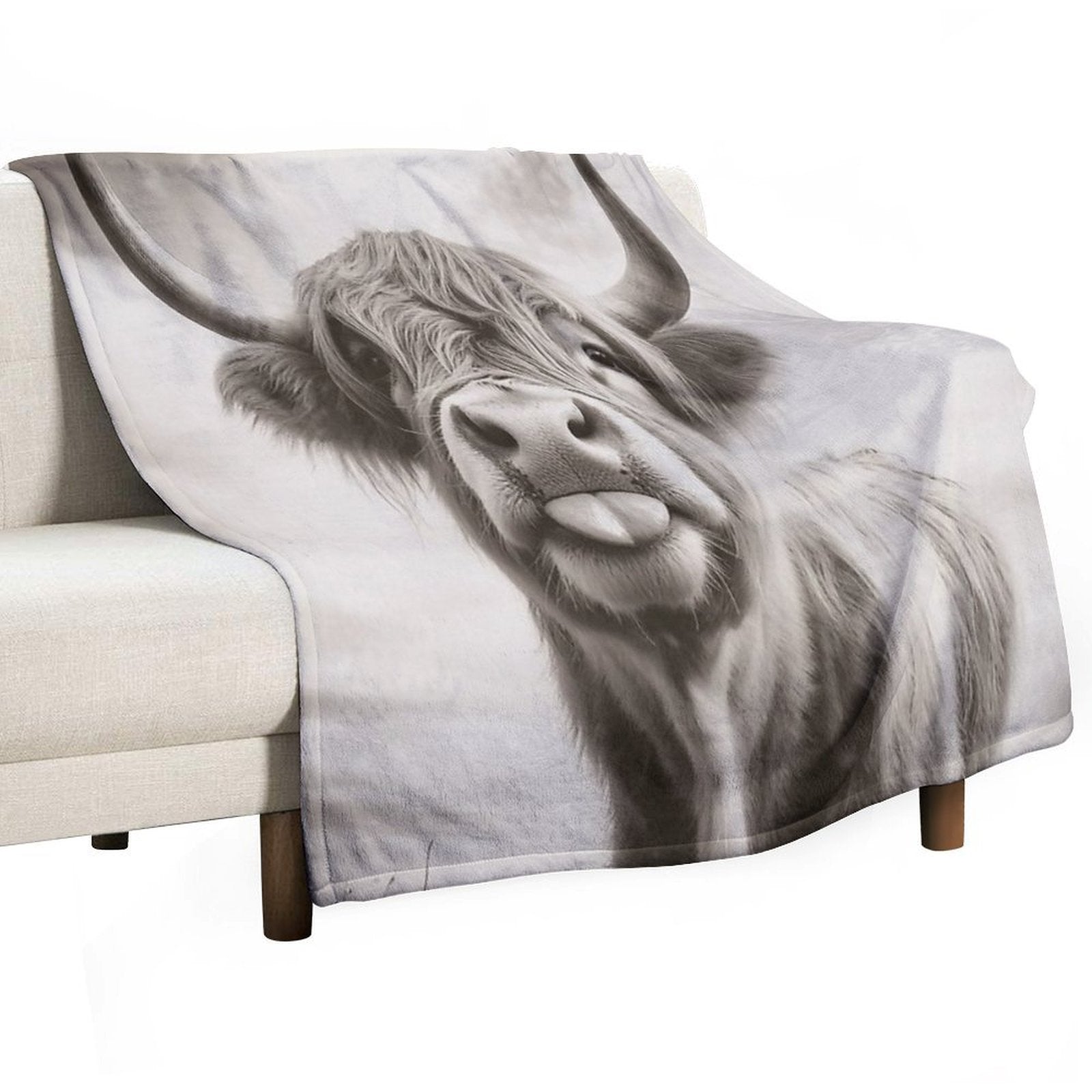 Cheeky Highland Cow Comfort Throw Blanket