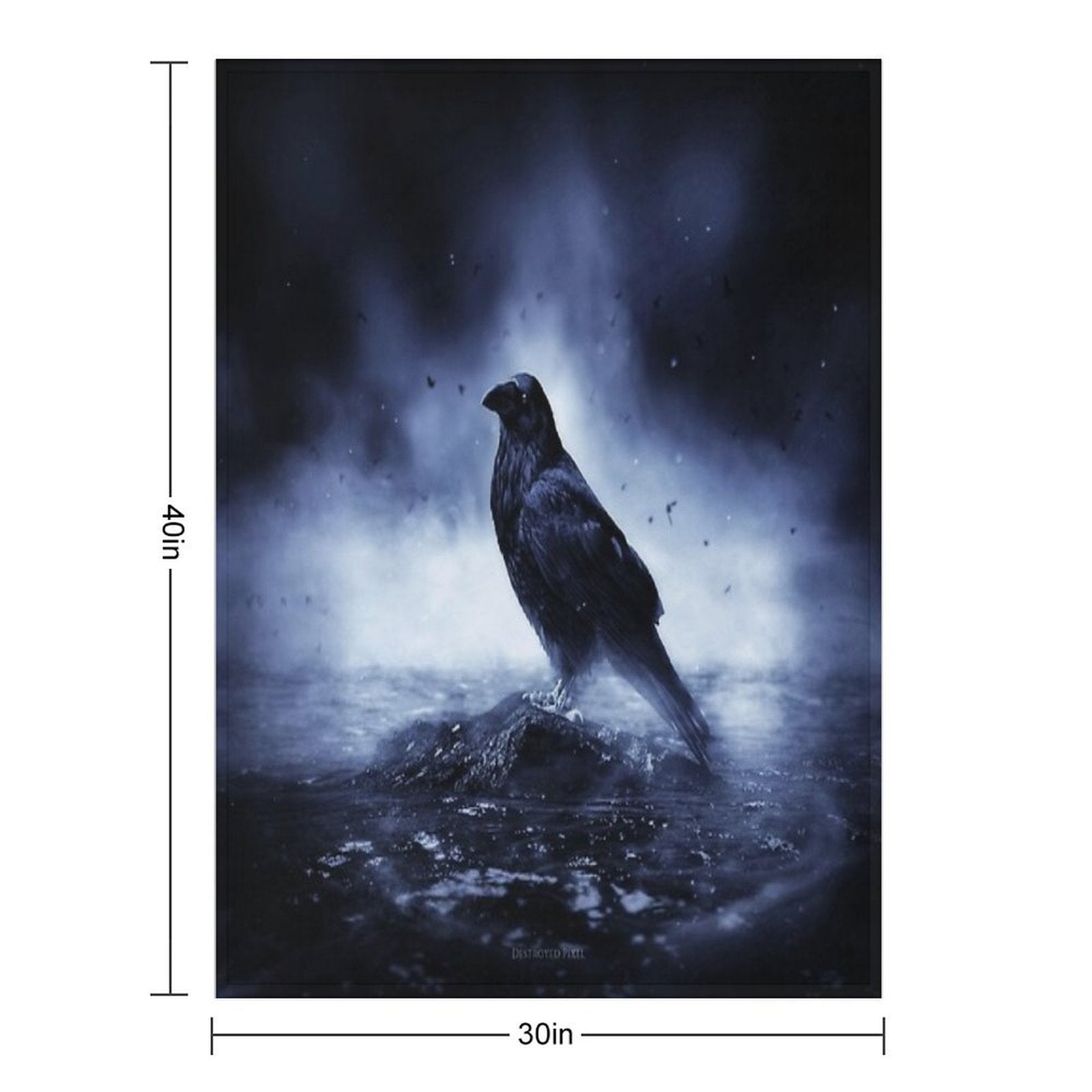 Raven in Mystical Light Lightweight Throw Blanket