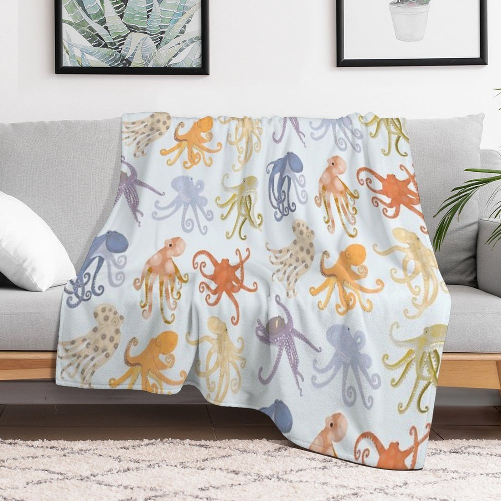 Octopuses Shrink-resistant Throw Blanket