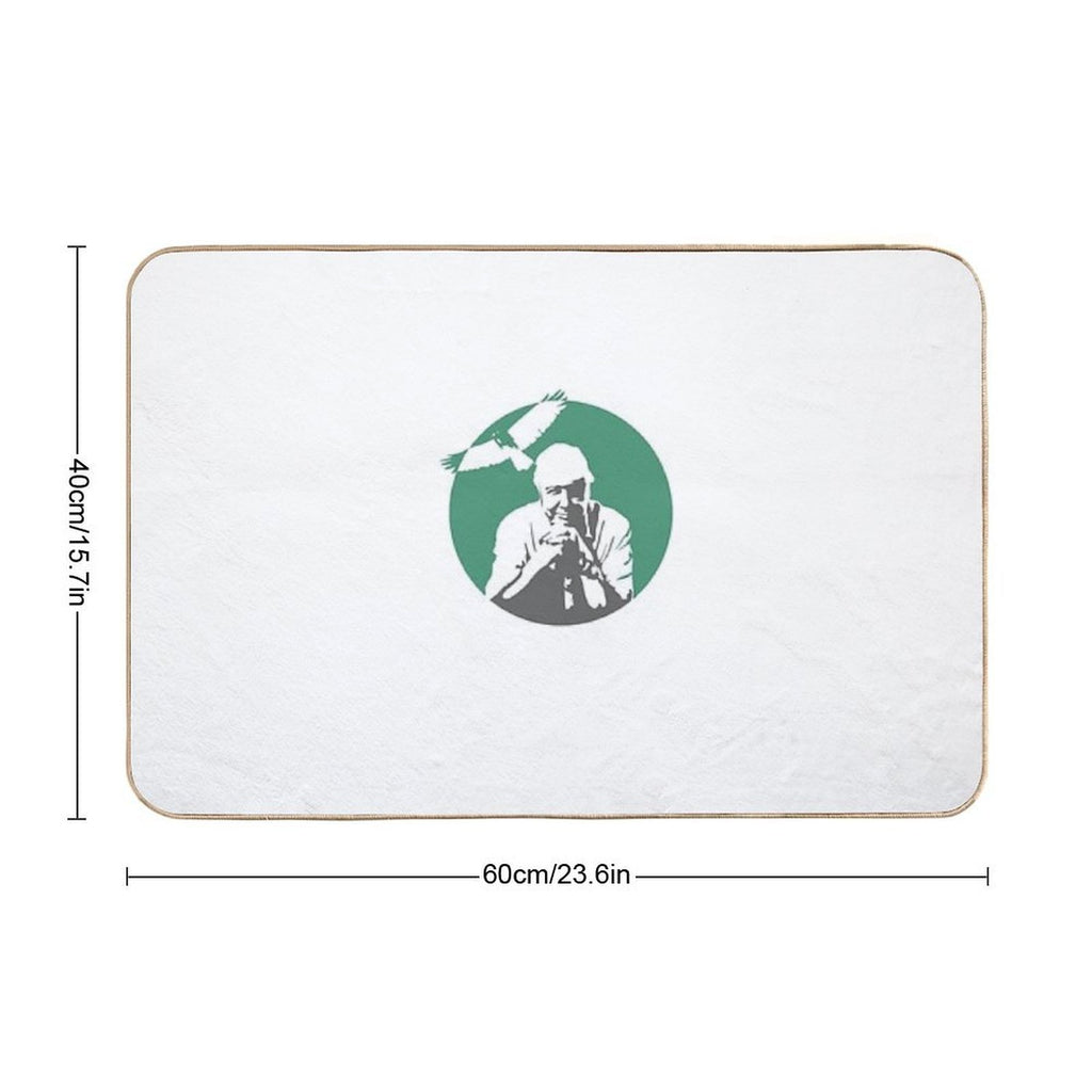 Sir David Attenborough  Fade-Resistant Bath Mat