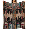 Abstract Bohemian Design Durable Throw Blanket