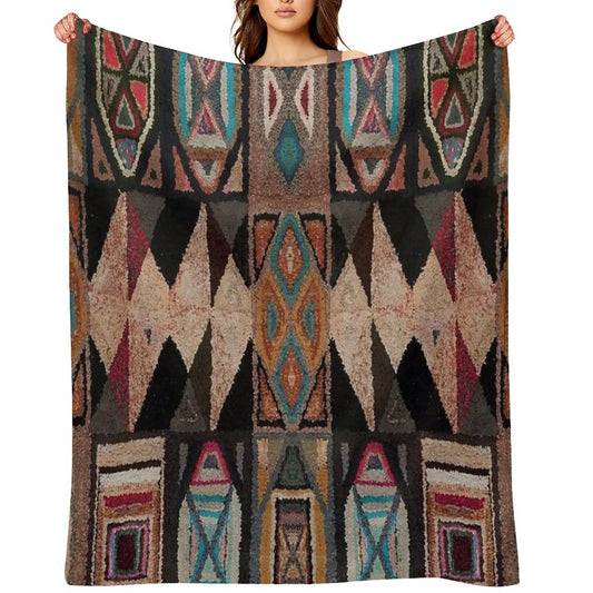 Abstract Bohemian Design Durable Throw Blanket