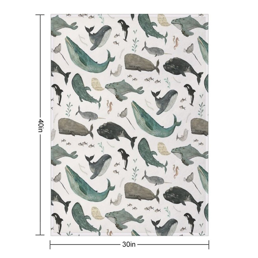 Whale Song Eco-conscious Throw Blanket
