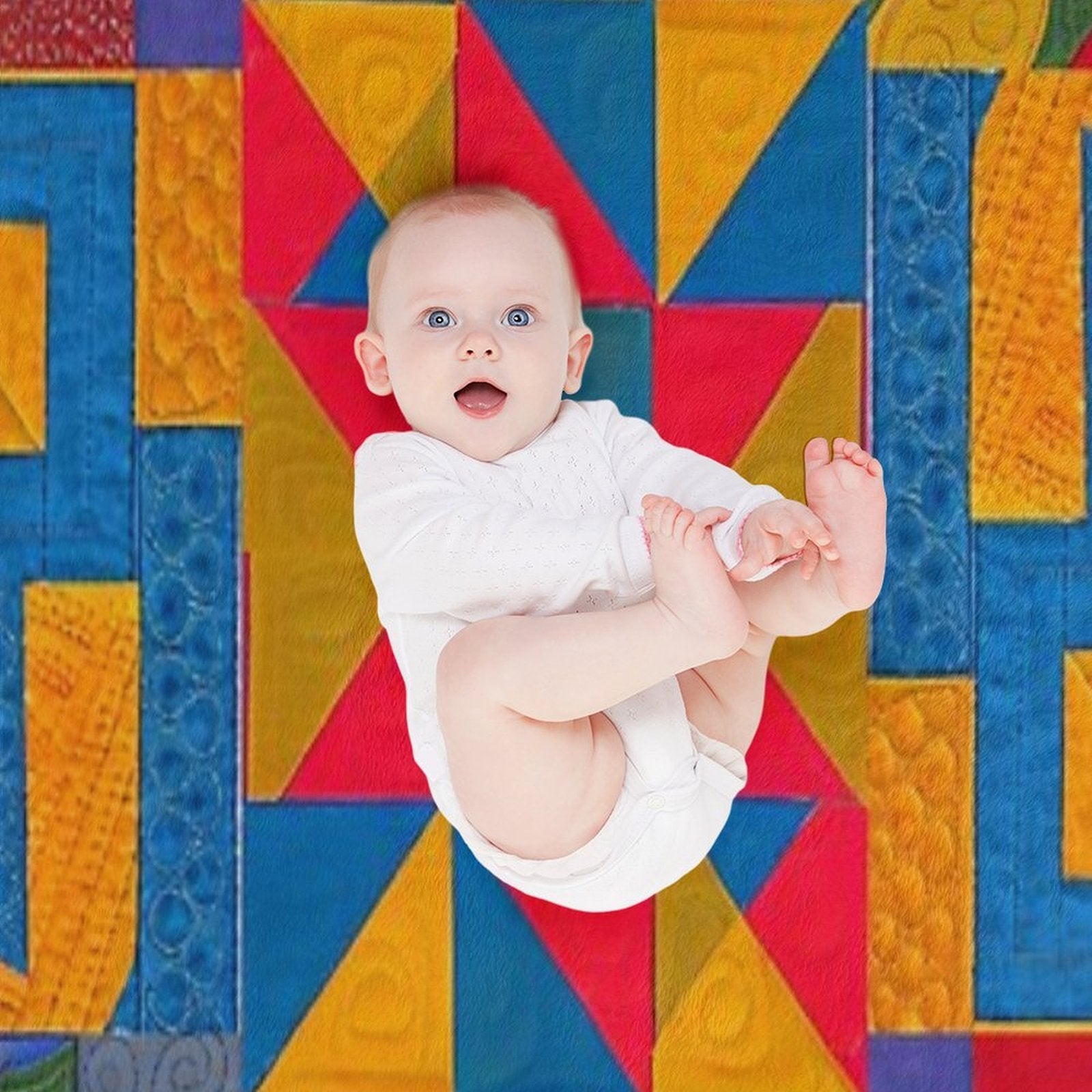 Vivid Color Patchwork Anti-pilling Throw Blanket
