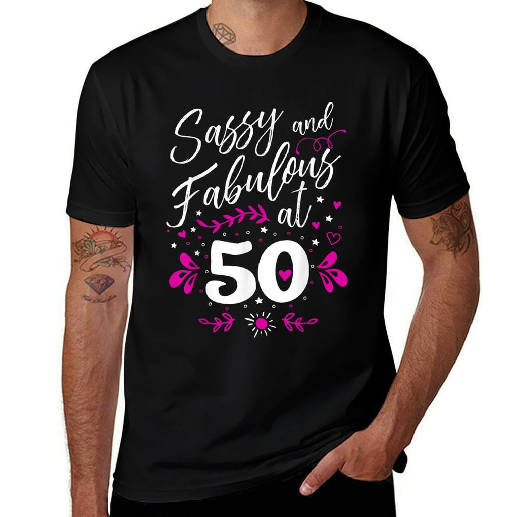 50th Birthday Gift Sassy &amp; Fabulous 50 Year Old  Lightweight T-Shirt